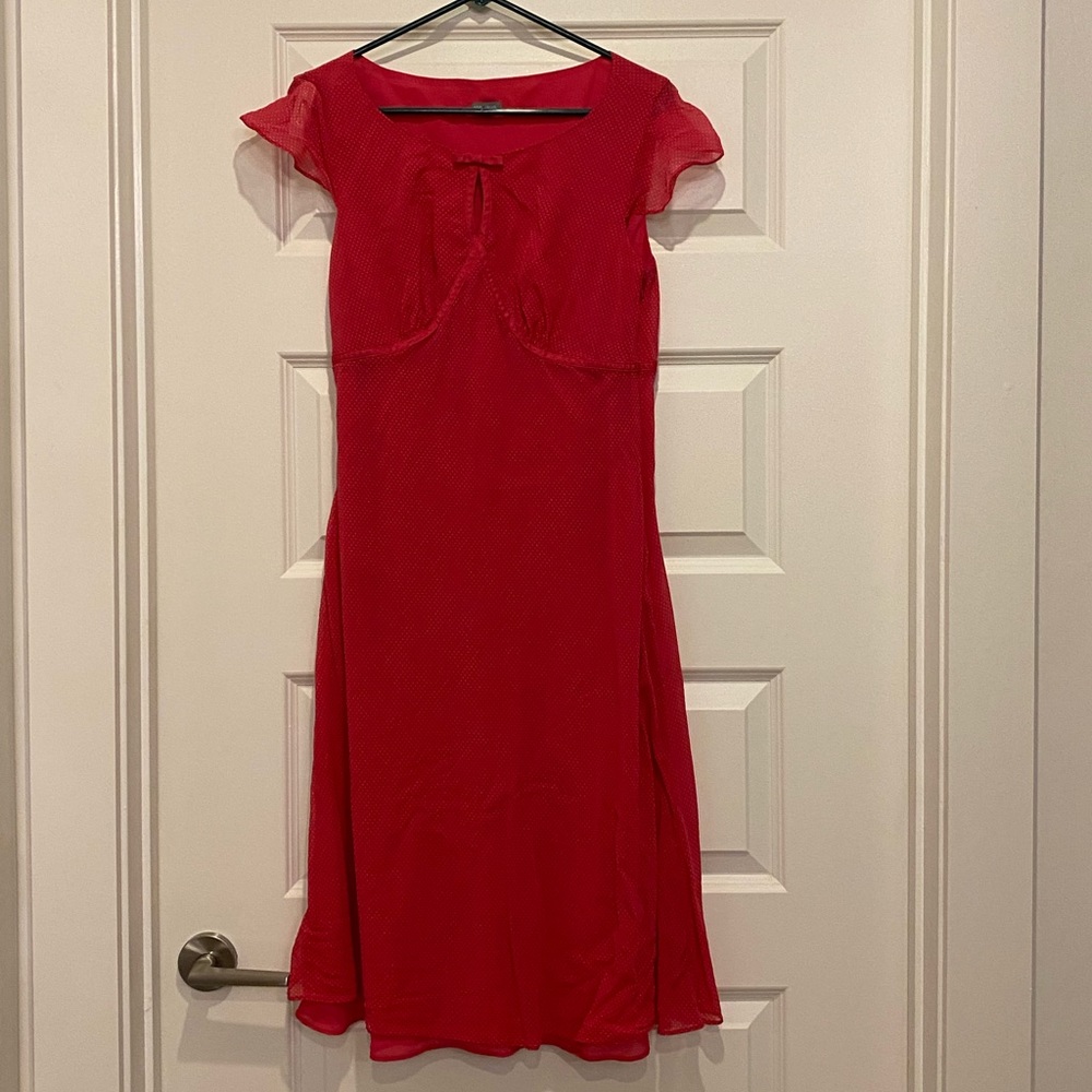 Ann Taylor Red Polka Dot Dress